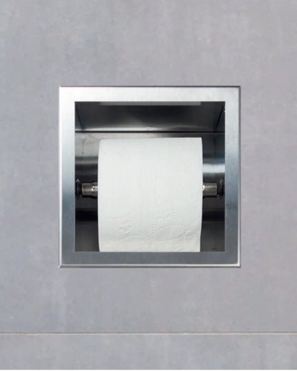 BALNEO WALL-BOX PAPER 2 Inox – sieninis tualetinio popieriaus laikiklis su dėtuve, PB-IN2