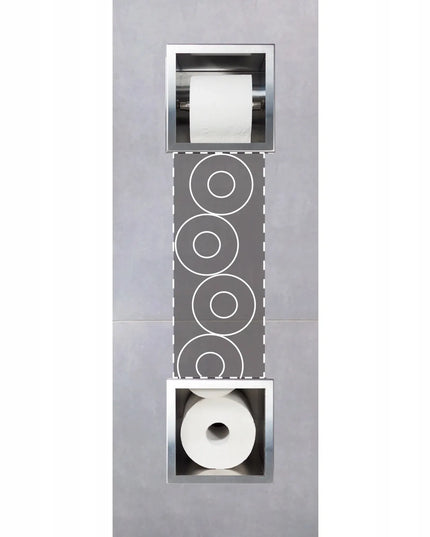 BALNEO WALL-BOX PAPER 2 Inox – sieninis tualetinio popieriaus laikiklis su dėtuve, PB-IN2