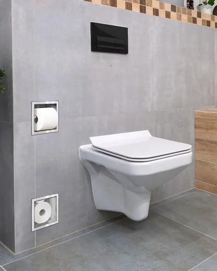 BALNEO WALL-BOX PAPER 2 Inox – sieninis tualetinio popieriaus laikiklis su dėtuve, PB-IN2