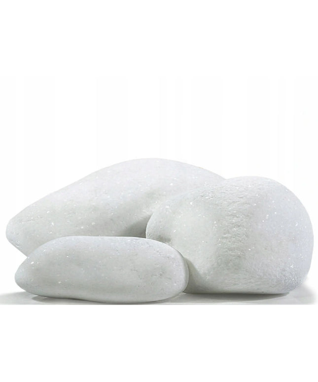 Balti Thassos upės akmenukai 3-6 cm, spindintys akmenys, 5 kg