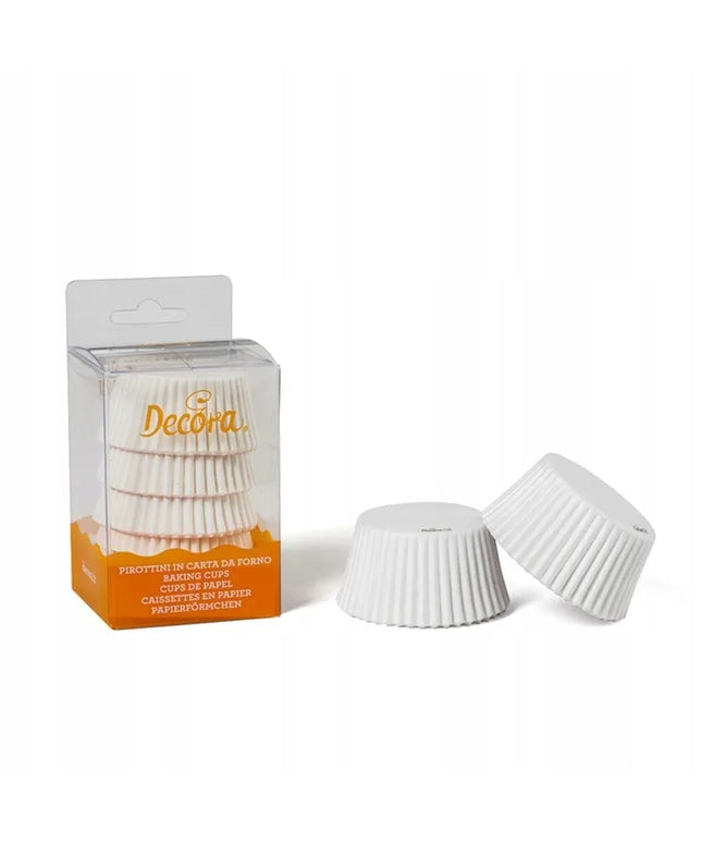 Baltos popierinės keksiukų formelės Decora 50x32 mm – 75 vnt.