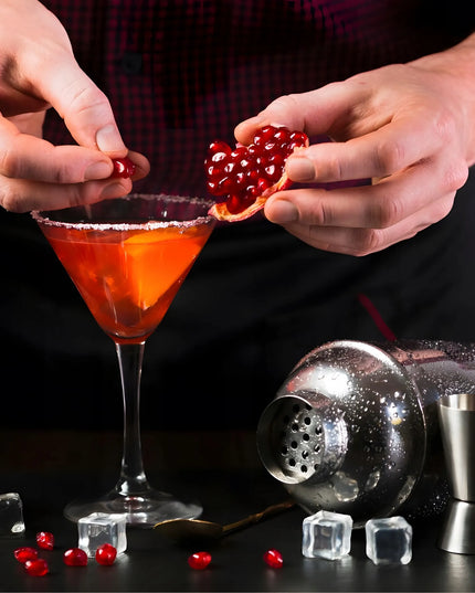 Barmanski rinkinys kokteiliams 6 dalių, plieninis, su plaktuvu, matuokliu, šaukštu ir grūstuvu