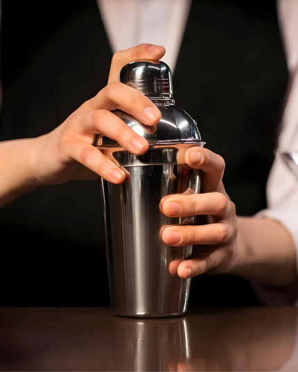 Barmanski rinkinys kokteiliams 6 dalių, plieninis, su plaktuvu, matuokliu, šaukštu ir grūstuvu