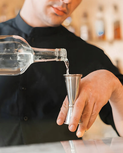 Barmanski rinkinys kokteiliams 6 dalių, plieninis, su plaktuvu, matuokliu, šaukštu ir grūstuvu