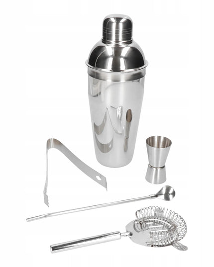 Barmeno rinkinys 5 dalių – „Cobbler“ plaktuvas 750 ml, sidabrinis