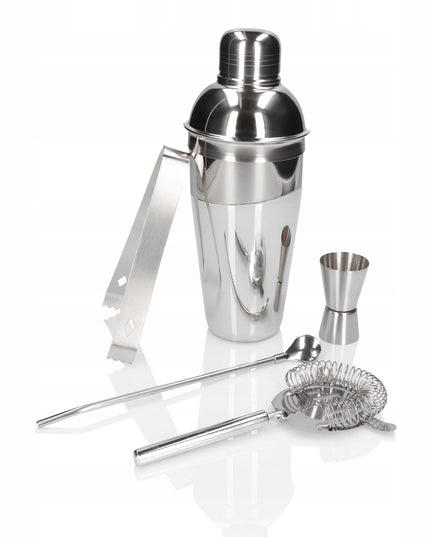 Barmeno rinkinys 5 dalių – „Cobbler“ plaktuvas 750 ml, sidabrinis
