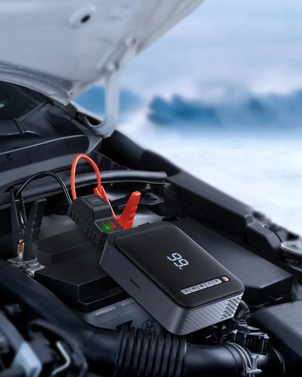 Baseus automobilinis užvediklis (jump starter) 1000 A, 8000 mAh, kompresorius, powerbank, LED žibintuvėlis