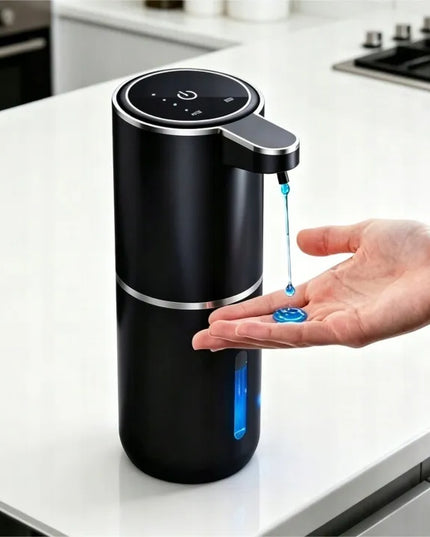Bekontaktis skysto muilo dozatorius 350 ml, USB įkraunamas, voniai ir virtuvei