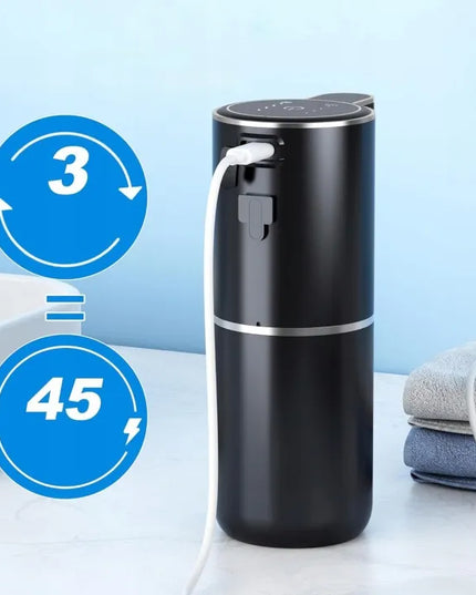 Bekontaktis skysto muilo dozatorius 350 ml, USB įkraunamas, voniai ir virtuvei