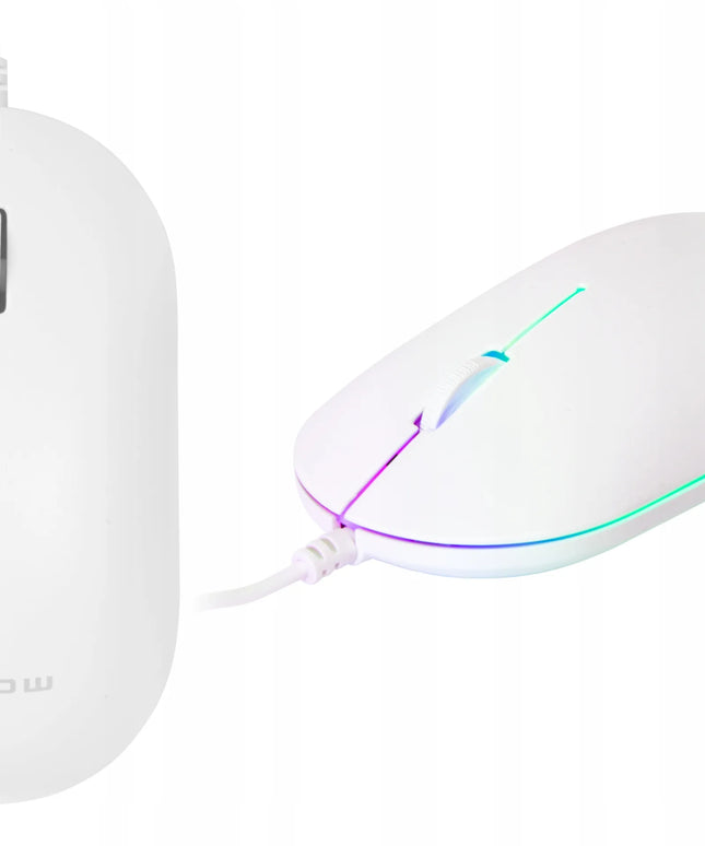 Bela optinė kompiuterinė LED USB pelė 1000 DPI, balta, nešiojamam kompiuteriui
