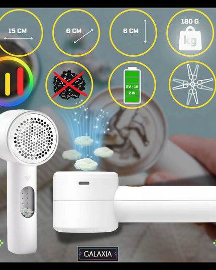 Belaidė audinių skutimo mašinėlė, elektrinis pūkų rinkiklis drabužiams su LCD ekranu
