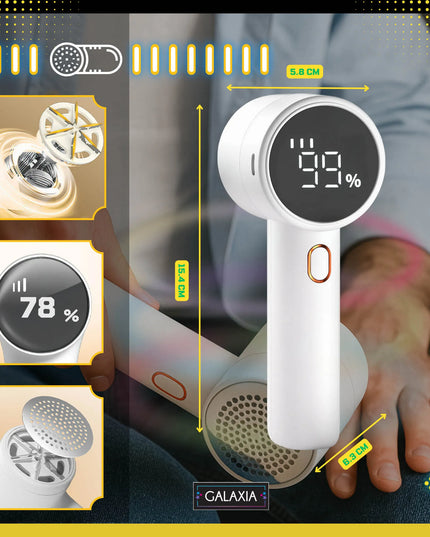 Belaidė audinių skutimo mašinėlė, elektrinis pūkų rinkiklis drabužiams su LCD ekranu