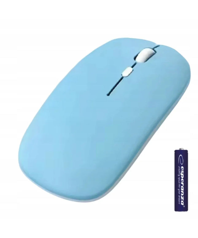 Belaidė Bluetooth optinė pelė E8 - tyli, nešiojamiems kompiuteriams, planšetėms ir Smart TV, mėlyna