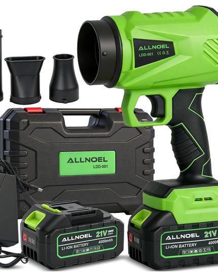 Belaidė elektrinė sodo lapų pūstuvas ALLNOEL bešepetėlinė 2x4Ah TURBO