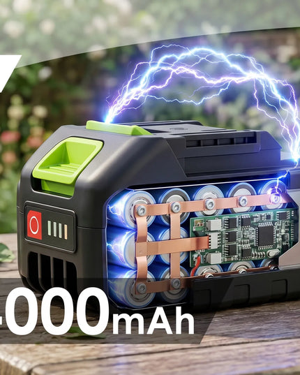 Belaidė elektrinė sodo lapų pūstuvas ALLNOEL bešepetėlinė 2x4Ah TURBO