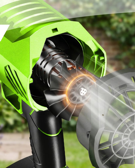 Belaidė elektrinė sodo lapų pūstuvas ALLNOEL bešepetėlinė 2x4Ah TURBO