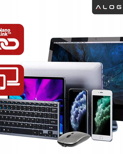 Belaidė klaviatūra ir pelė Alogy Bluetooth USB rinkinys kompiuteriui nešiojamam kompiuteriui PC