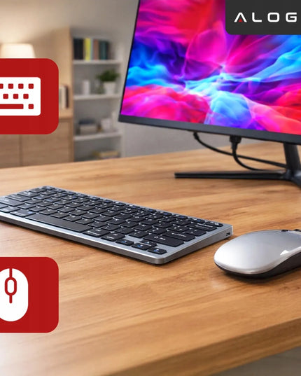 Belaidė klaviatūra ir pelė Alogy Bluetooth USB rinkinys kompiuteriui nešiojamam kompiuteriui PC
