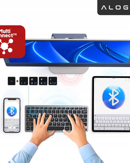 Belaidė klaviatūra ir pelė Alogy Bluetooth USB rinkinys kompiuteriui nešiojamam kompiuteriui PC