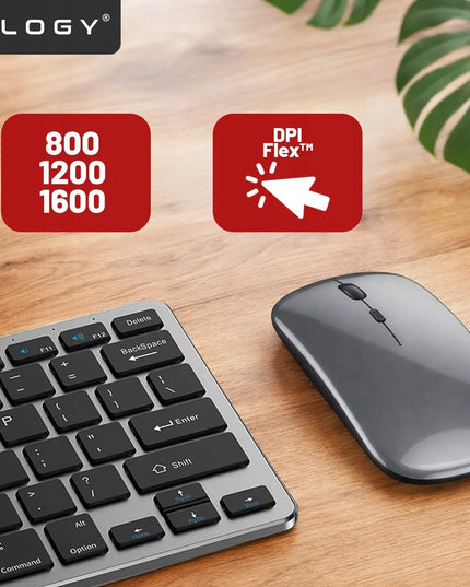 Belaidė klaviatūra ir pelė Alogy Bluetooth USB rinkinys kompiuteriui nešiojamam kompiuteriui PC