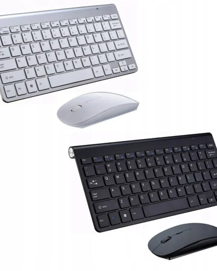 Belaidė klaviatūra ir pelė Zenwire rinkinys USB Mini Slim nešiojamam kompiuteriui TV PC