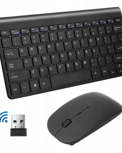 Belaidė klaviatūra ir pelė Zenwire rinkinys USB Mini Slim nešiojamam kompiuteriui TV PC