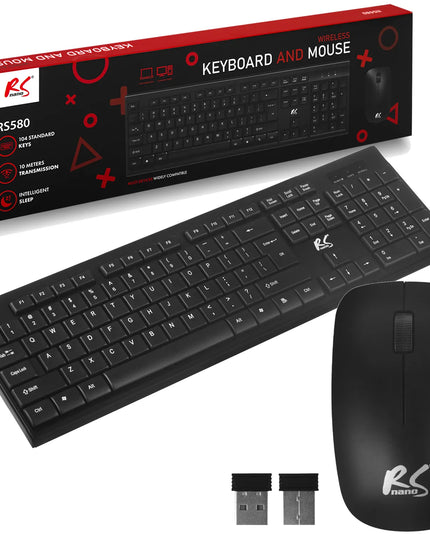 Belaidė klaviatūros ir pelės rinkinys NanoRS 1200 DPI