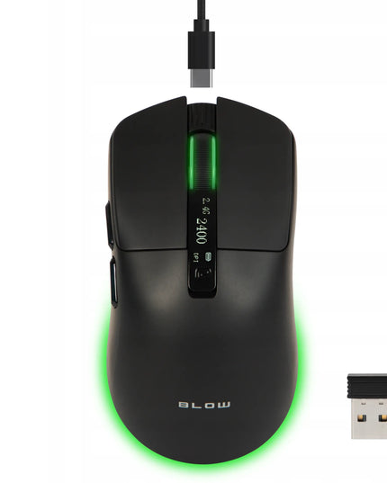 Belaidė kompiuterinė žaidimų pelė, optinė, USB, BT, RGB, 2.4G