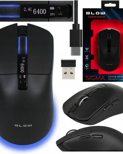 Belaidė kompiuterinė žaidimų pelė, optinė, USB, BT, RGB, 2.4G