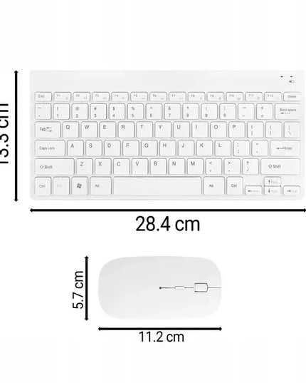 Belaidė kompiuterio klaviatūra ir pelė „Hello Case“, balta, USB 2-in-1 rinkinys