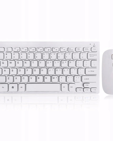 Belaidė kompiuterio klaviatūra ir pelė „Hello Case“, balta, USB 2-in-1 rinkinys