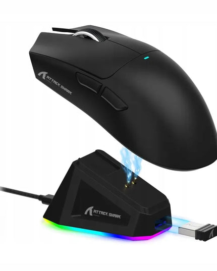 Belaidė kompiuterio pelė ATTACK SHARK X11, juoda, 22000 DPI, su sukibimo juosta