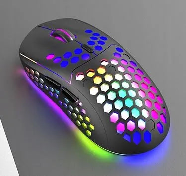 Belaidė LED RGB žaidimų pelė 1600 DPI S52 - Black