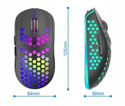 Belaidė LED RGB žaidimų pelė 1600 DPI S52 - Black