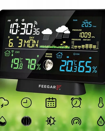 Belaidė meteorologinė stotelė Feegar Rain 7,5" su kritulių matuokliu