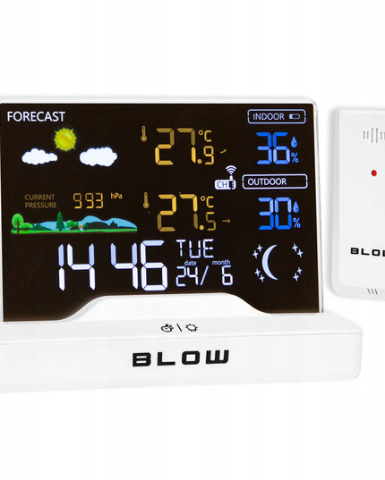 Belaidė meteorologinė stotis BLOW WS104 – termometras, higrometras, barometras, LCD ekranas