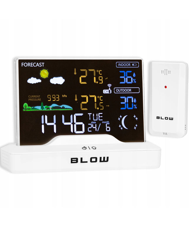 Belaidė meteorologinė stotis BLOW WS104 – termometras, higrometras, barometras, LCD ekranas