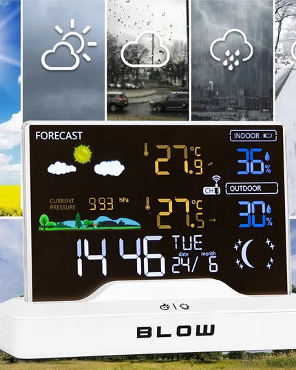 Belaidė meteorologinė stotis BLOW WS104 – termometras, higrometras, barometras, LCD ekranas