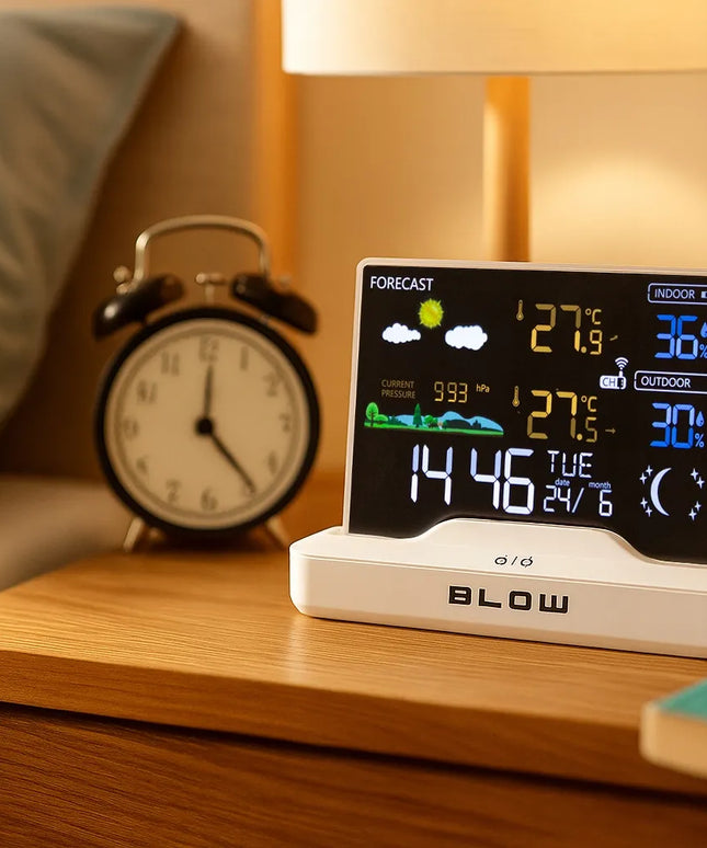 Belaidė meteorologinė stotis BLOW WS104 – termometras, higrometras, barometras, LCD ekranas