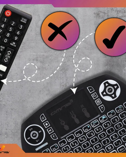 Belaidė mini klaviatūra su apšvietimu ir „touchpad“ planšetėms bei telefonams