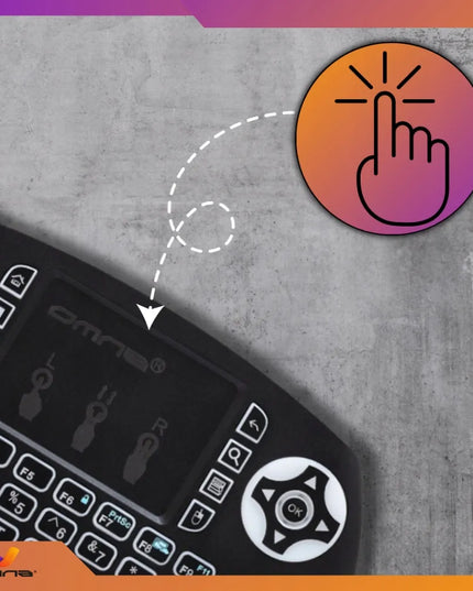 Belaidė mini klaviatūra su apšvietimu ir „touchpad“ planšetėms bei telefonams