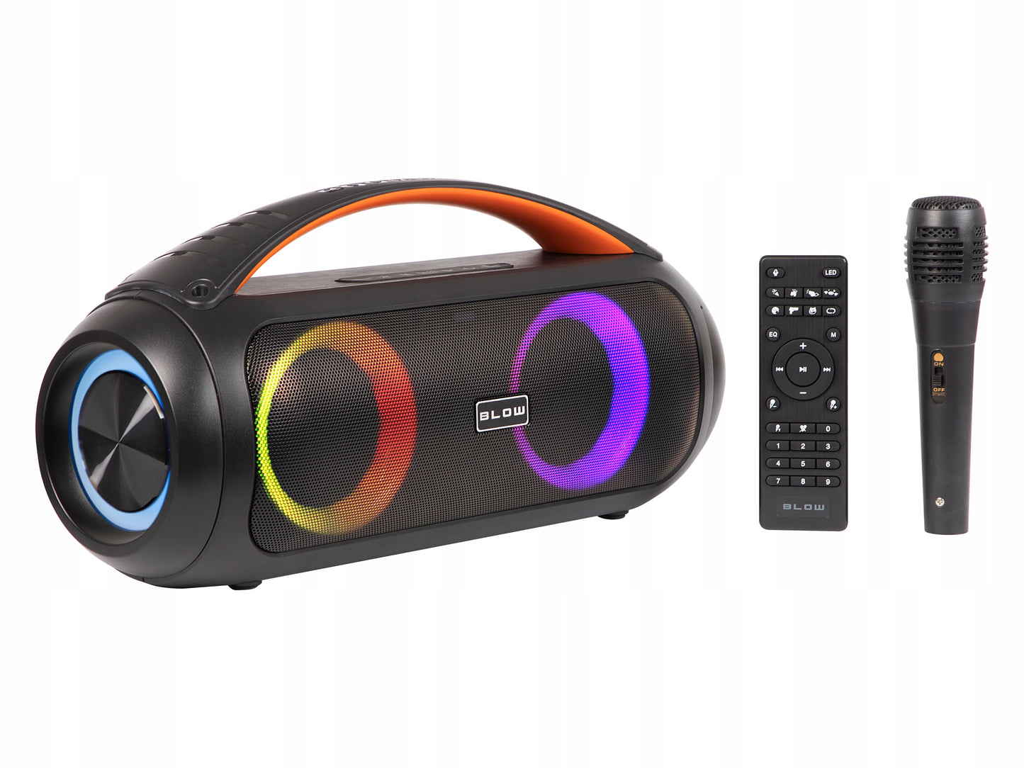 Belaidė nešiojama kolonėlė Boombox 4500mAh su karaoke, mikrofonu ir RGB apšvietimu