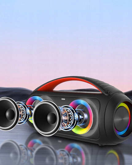 Belaidė nešiojama kolonėlė Boombox 4500mAh su karaoke, mikrofonu ir RGB apšvietimu