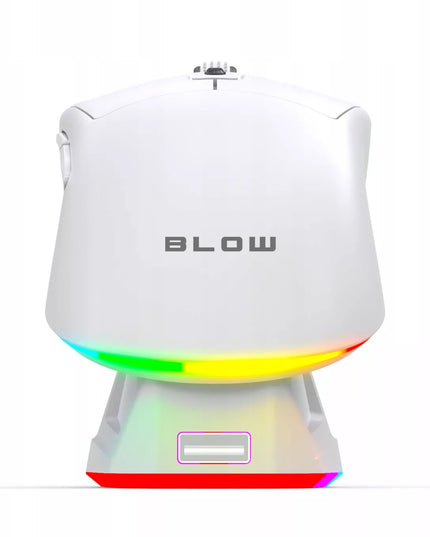 Belaidė optinė žaidimų pelė Adrenaline OMEGA su įkrovimo stotele, USB, Bluetooth, 2.4GHz, balta