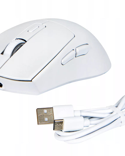 Belaidė optinė žaidimų pelė Adrenaline OMEGA su įkrovimo stotele, USB, Bluetooth, 2.4GHz, balta