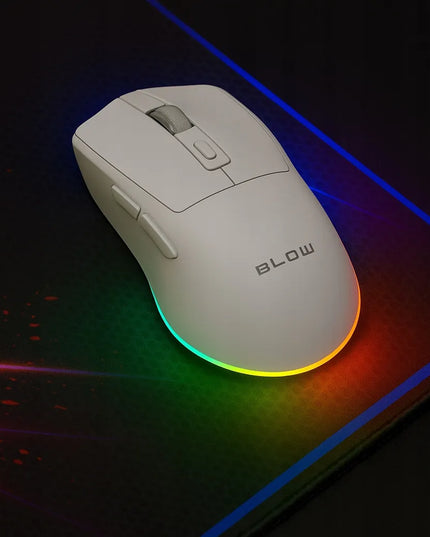 Belaidė optinė žaidimų pelė Adrenaline OMEGA su įkrovimo stotele, USB, Bluetooth, 2.4GHz, balta