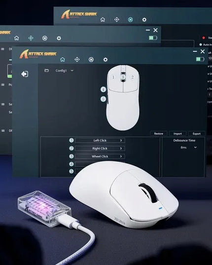 Belaidė optinė žaidimų pelė Attack Shark X8 Ultimate balta 8K