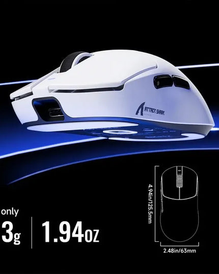Belaidė optinė žaidimų pelė Attack Shark X8 Ultimate balta 8K