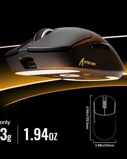 Belaidė optinė žaidimų pelė Attack Shark X8 Ultimate juoda 8K