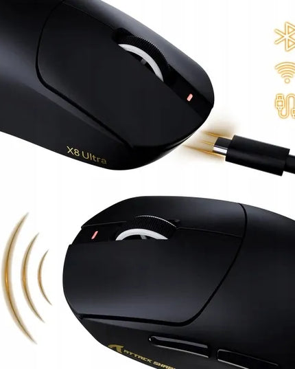Belaidė optinė žaidimų pelė Attack Shark X8 Ultimate juoda 8K